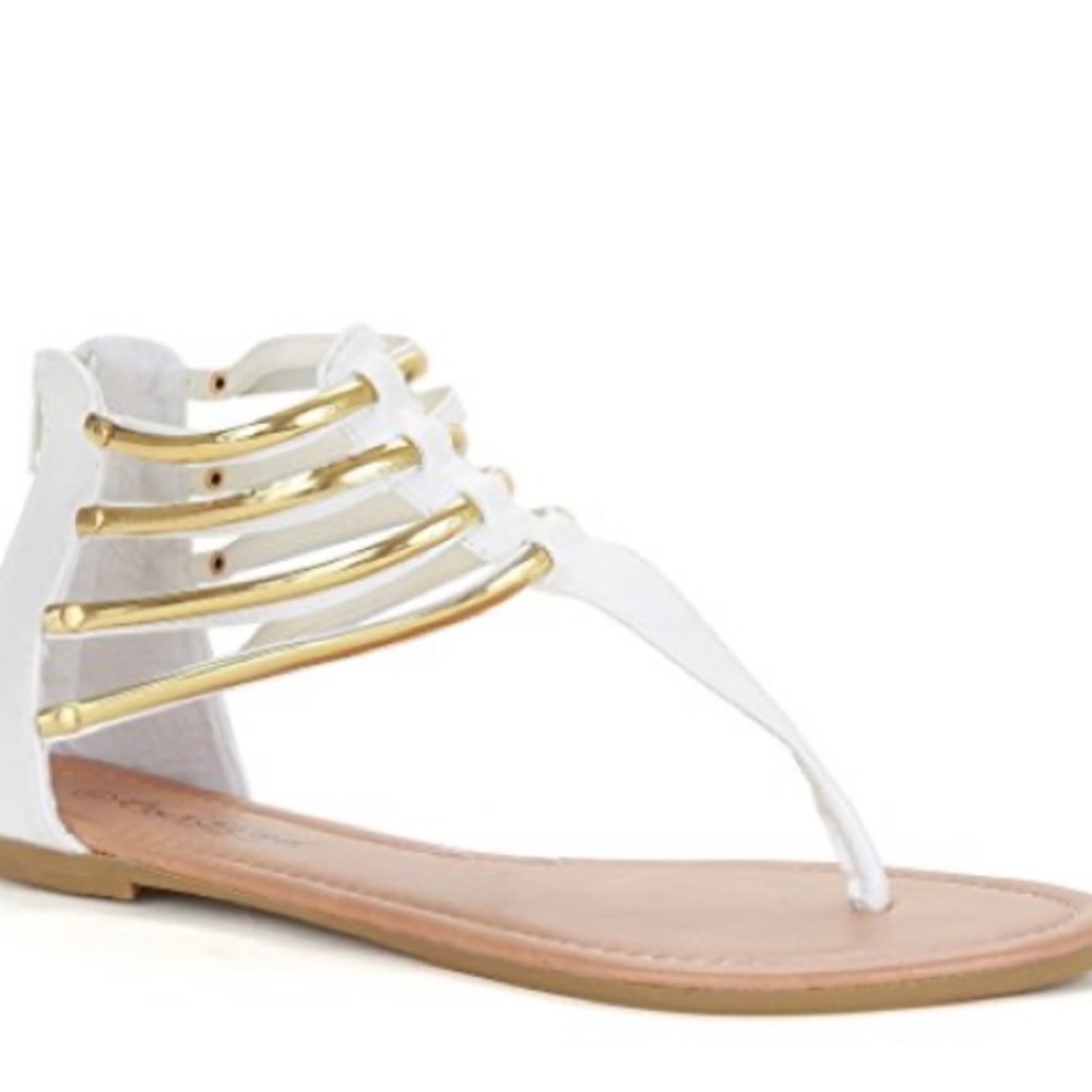 JESSICA SIMPSON Brand New WHITE/GOLD STRAPPY Sandals Size 6.5